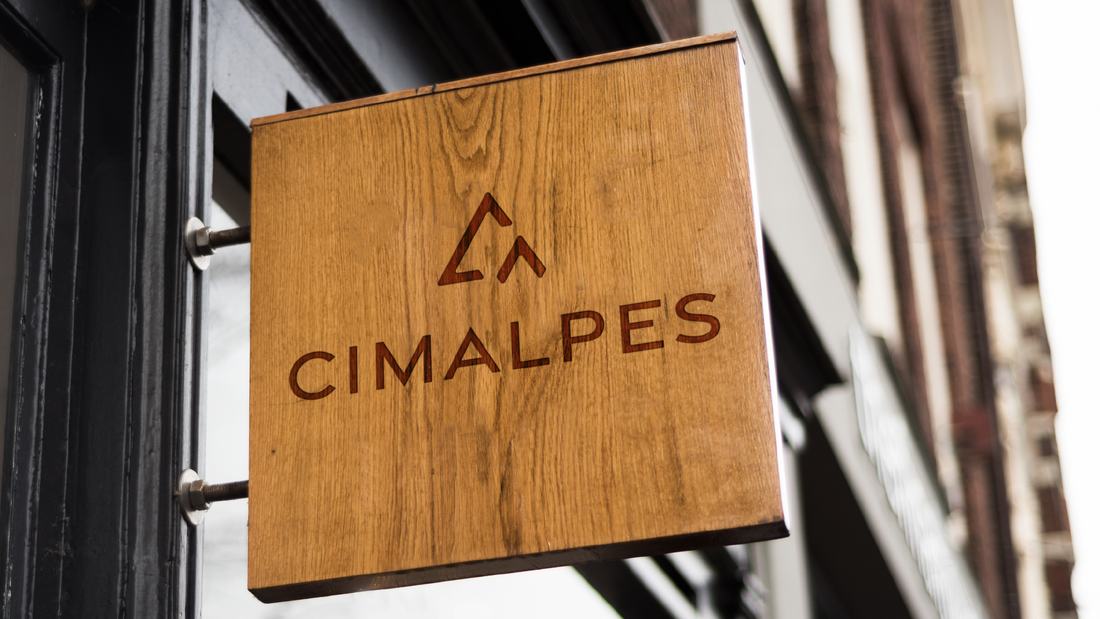 Cimalpes wooden shop sign