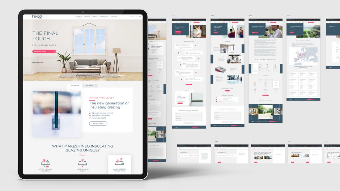 Fineo tablet website and page map
