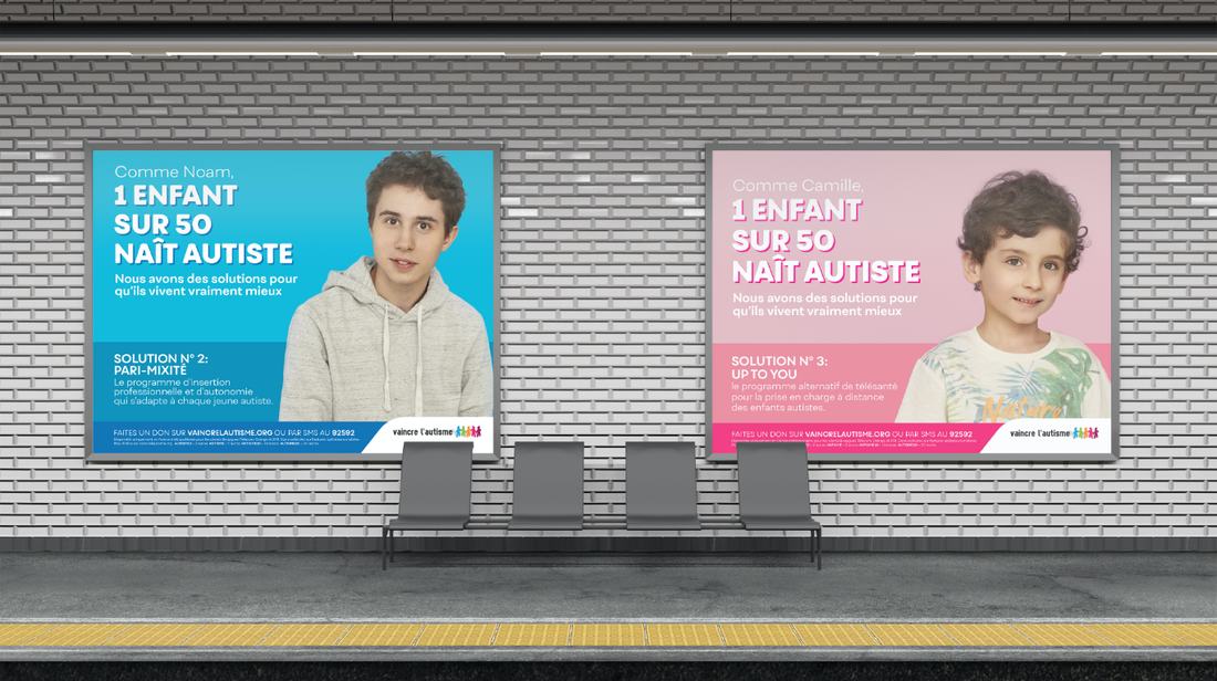 Vaincre l’Autisme posters in the metro
